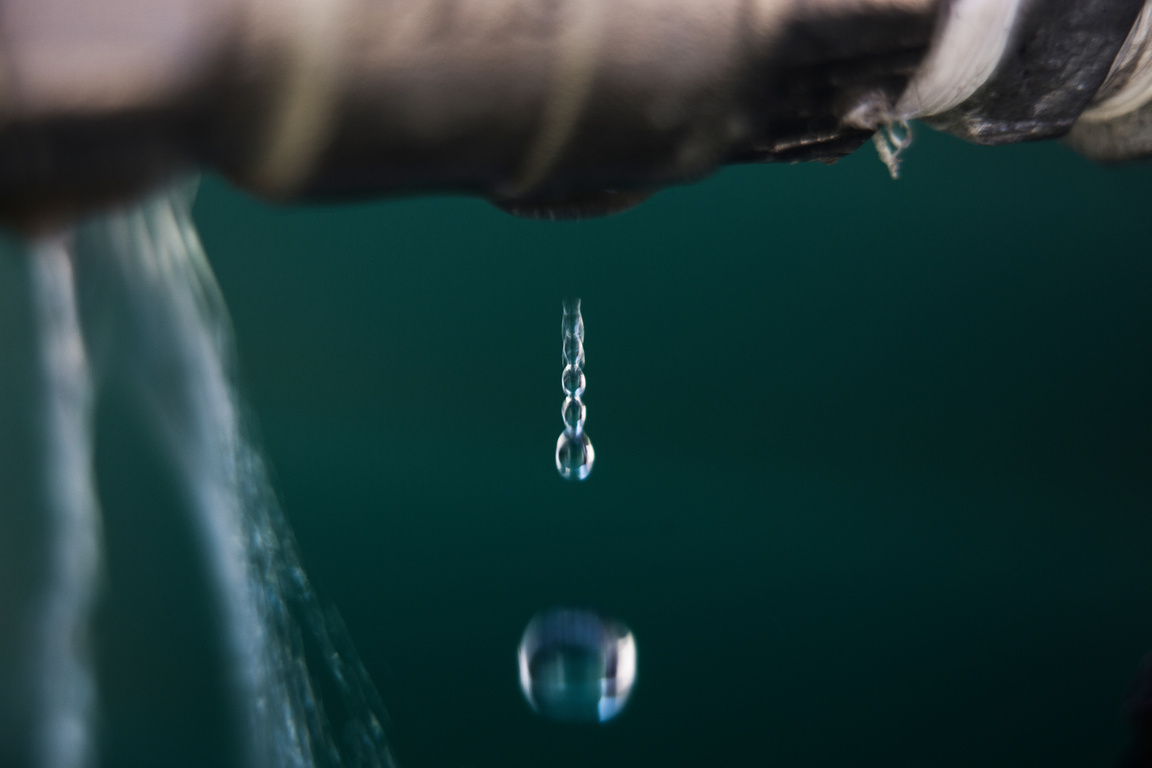 Water leaking from a irrigation pipe